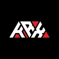 KRX triangle letter logo design with triangle shape. KRX triangle logo design monogram. KRX triangle vector logo template with red color. KRX triangular logo Simple, Elegant, and Luxurious Logo. KRX
