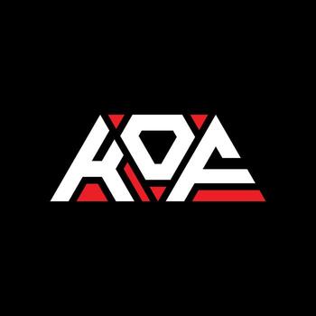 diseño de logotipo de letra triangular kof con forma de triángulo. monograma de diseño del logotipo del triángulo kof. plantilla de logotipo de vector de triángulo kof con color rojo. logotipo triangular kof logotipo simple, elegante y lujoso. kof