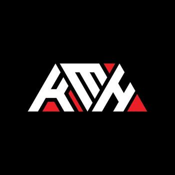KMH triangle letter logo design with triangle shape. KMH triangle logo design monogram. KMH triangle vector logo template with red color. KMH triangular logo Simple, Elegant, and Luxurious Logo. KMH
