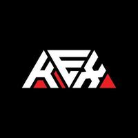 KEX triangle letter logo design with triangle shape. KEX triangle logo design monogram. KEX triangle vector logo template with red color. KEX triangular logo Simple, Elegant, and Luxurious Logo. KEX