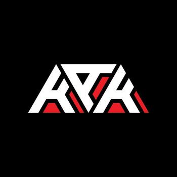 KAK triangle letter logo design with triangle shape. KAK triangle logo design monogram. KAK triangle vector logo template with red color. KAK triangular logo Simple, Elegant, and Luxurious Logo. KAK