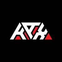 KAX triangle letter logo design with triangle shape. KAX triangle logo design monogram. KAX triangle vector logo template with red color. KAX triangular logo Simple, Elegant, and Luxurious Logo. KAX