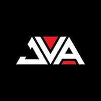 JVA triangle letter logo design with triangle shape. JVA triangle logo design monogram. JVA triangle vector logo template with red color. JVA triangular logo Simple, Elegant, and Luxurious Logo. JVA