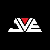 jve diseño de logotipo de letra triangular con forma de triángulo. monograma de diseño del logotipo del triángulo jve. plantilla de logotipo de vector de triángulo jve con color rojo. logotipo triangular jve logotipo simple, elegante y lujoso. jve