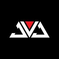 jvj diseño de logotipo de letra triangular con forma de triángulo. monograma de diseño del logotipo del triángulo jvj. plantilla de logotipo de vector de triángulo jvj con color rojo. logotipo triangular jvj logotipo simple, elegante y lujoso. jvj