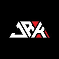 JRK triangle letter logo design with triangle shape. JRK triangle logo design monogram. JRK triangle vector logo template with red color. JRK triangular logo Simple, Elegant, and Luxurious Logo. JRK