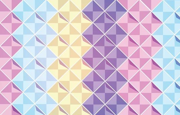 Colorful Pastel Square Geometric Abstract Flat Background