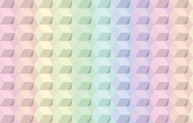 Colorful Pastel Cube Geometric Abstract Flat Background