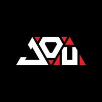 JOU triangle letter logo design with triangle shape. JOU triangle logo design monogram. JOU triangle vector logo template with red color. JOU triangular logo Simple, Elegant, and Luxurious Logo. JOU