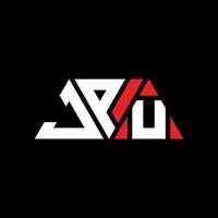 JPU triangle letter logo design with triangle shape. JPU triangle logo design monogram. JPU triangle vector logo template with red color. JPU triangular logo Simple, Elegant, and Luxurious Logo. JPU
