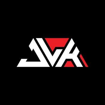 JLK triangle letter logo design with triangle shape. JLK triangle logo design monogram. JLK triangle vector logo template with red color. JLK triangular logo Simple, Elegant, and Luxurious Logo. JLK