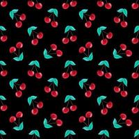 Seamless pattern with cherry berries vector