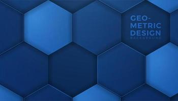 Abstract blue hexagon gardient background vector