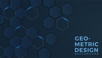 Abstract blue dark overlap hexagon background vector