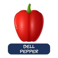 cartoon bell pepper vegetables vector isolated on white background