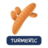 cartoon turmeric vegetables vector isolated on white background