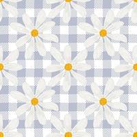 Seamless background with white daisy. Scottish background. Wrapping paper pattern. Watercolor vector. vector