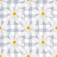 Seamless background with white daisy. Scottish background. Wrapping paper pattern. Watercolor vector. vector