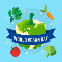 ilustración del día mundial vegano. apto para fondo, banner, telón de fondo, ppt. pasos vectoriales 10 vector