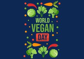 ilustración del día mundial vegano. apto para fondo, banner, telón de fondo, ppt. pasos vectoriales 10 vector