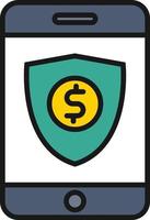 Mobile Security Line Filled vector