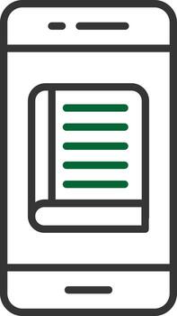 línea de aprendizaje en línea de dos colores vector