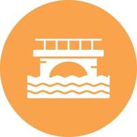 Bridge Glyph Circle Multicolor vector