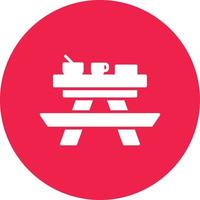 Picnic Table Glyph Circle Multicolor vector