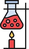 línea de velas de química llena vector