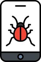 Mobile Virus Line Filled vector