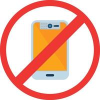 No Cell Phone Flat Icon vector