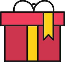 Gift Box Line Filled vector