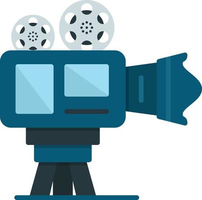 Flat image of video camera on a tripod 5117498 Vector Art at Vecteezy