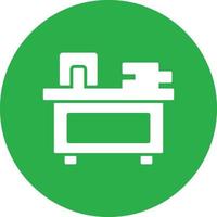 Office Desk Glyph Circle Multicolor vector