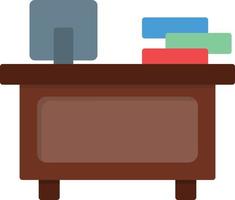 Office Desk Flat Icon vector