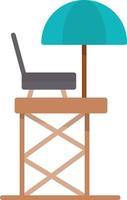 Lifeguard Chair Flat Icon vector