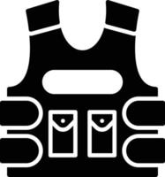 Bulletproof Jacket Glyph Icon vector