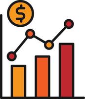 Graph Line Filled vector