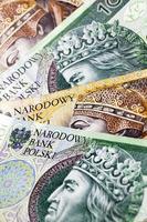Polish zloty cash, close up photo