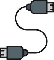 Usb Cable Line Filled vector