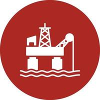 Oil Platform Glyph Circle Multicolor vector