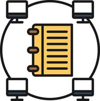 Database Line Filled vector