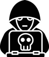 icono de glifo de hacker vector