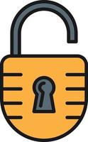 Padlock Line Filled vector