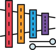 Xylophone Line Filled vector