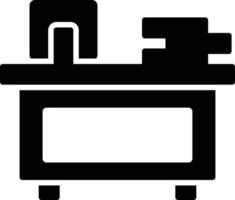 Office Desk Glyph Icon vector