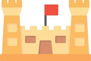 icono plano del castillo de arena vector