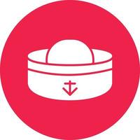 sombrero de marinero glifo círculo multicolor vector