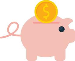 Piggy Bank Flat Icon vector