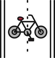 Bike Lane Line Filled vector